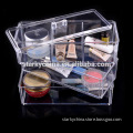 hot selling acylic makeup organizer with 3 drawers clear decoration case